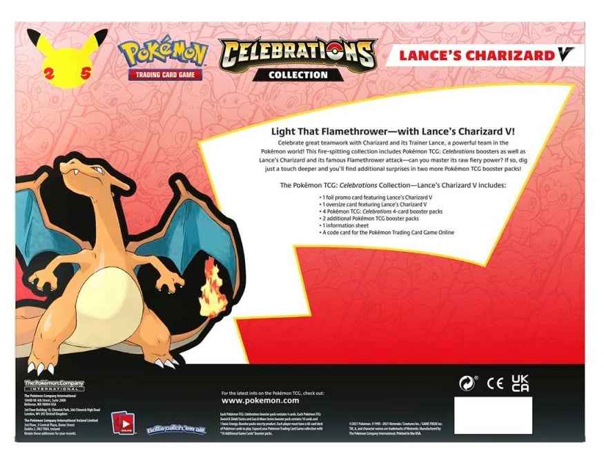 POKEMON - CELEBRATIONS - LANCE'S CHARIZARD V BOX