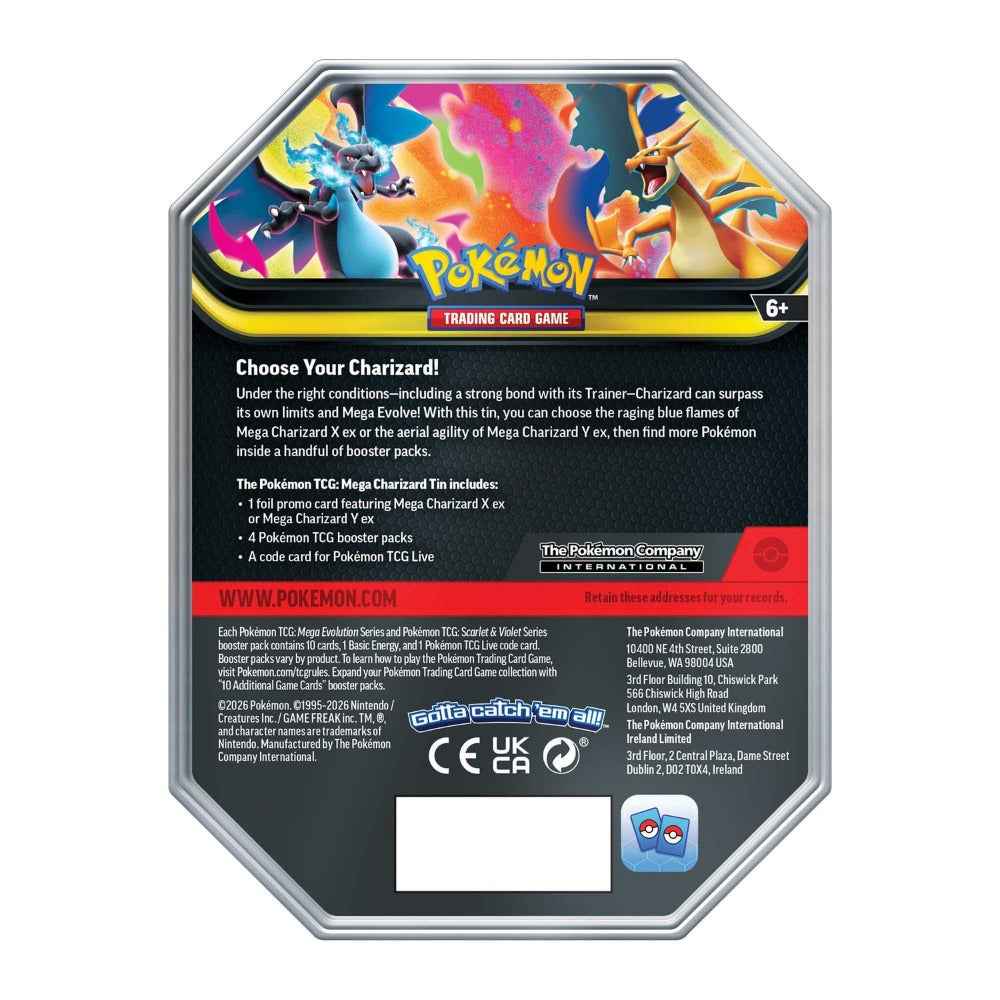 POKEMON - MEGA CHARIZARD Y EX TIN (Pre-Order)