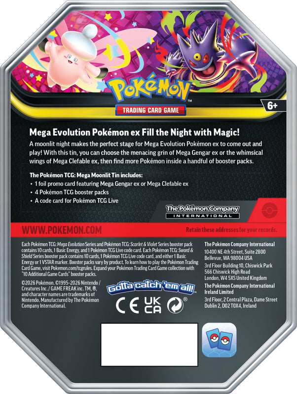 Pokemon - Mega Moonlight Tin - Mega Gengar ex