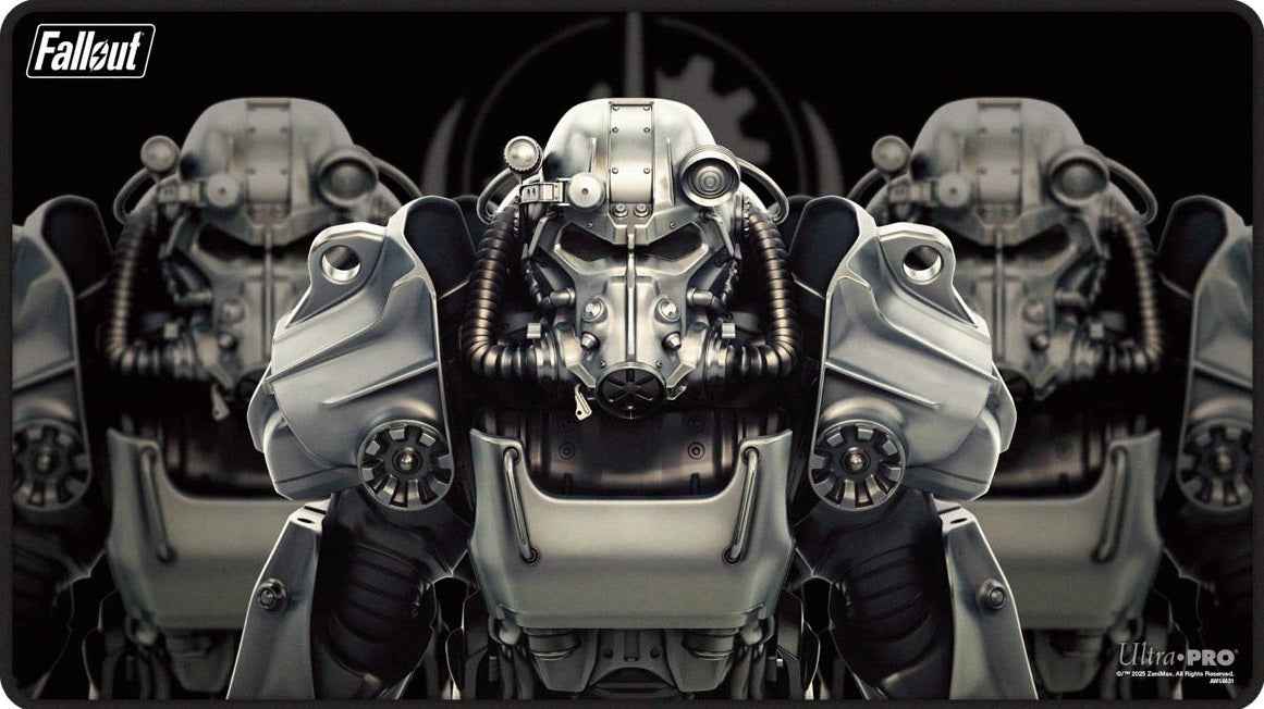UP PLAYMAT - MTG FALLOUT BROTHERHOOD OF STEEL BETHESDA BLACK STITCH