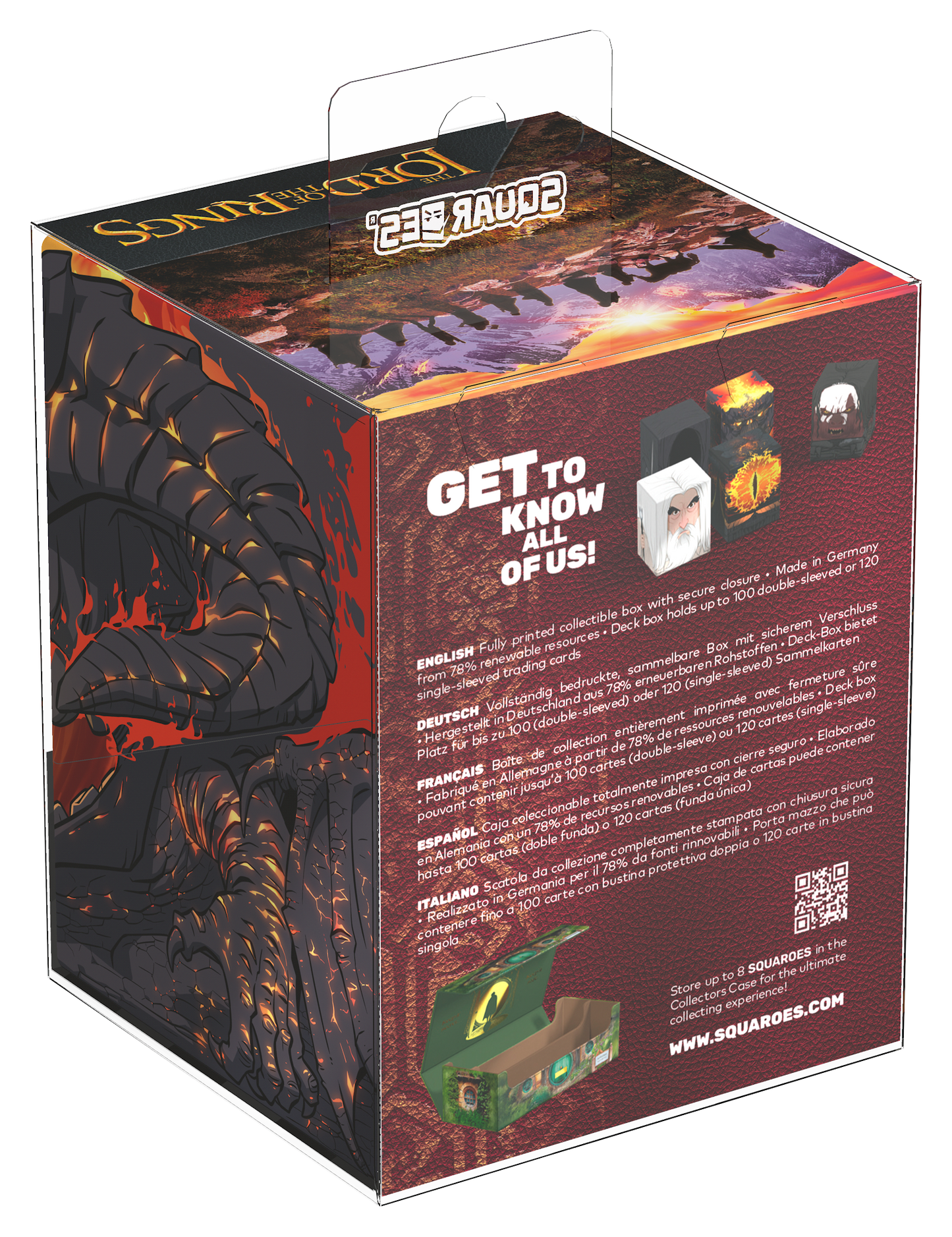 Ultimate Guard - Squaroes 100ct Deck Box - The Lord Of The Rings - Various Designs