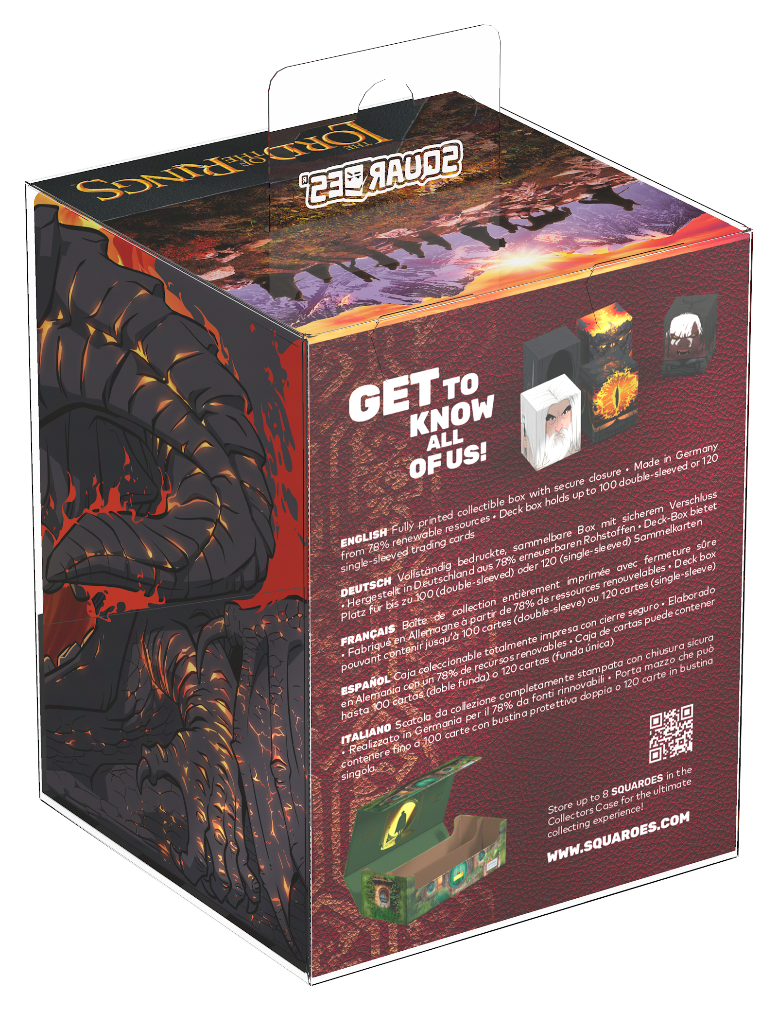 Ultimate Guard - Squaroes 100ct Deck Box - The Lord Of The Rings - Various Designs