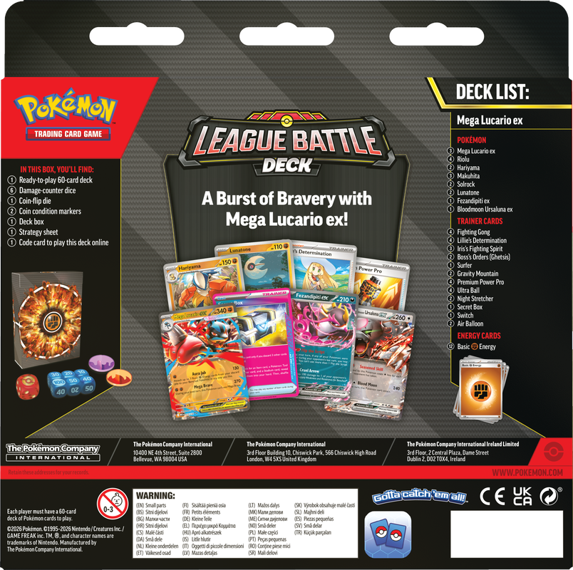 POKEMON LEAGUE BATTLE DECK MEGA LUCARIO EX