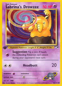 Sabrina's Drowzee - 92/132 - Common - 1st Edition